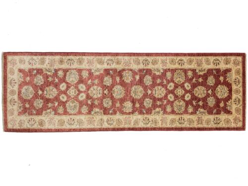 Afghan Chobi Ziegler 244x80 Handgeknüpft Teppich 80x240 Läufer Rot Orientalisch