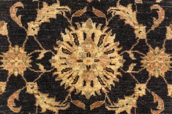 Tapis Afghan Chobi Ziegler 235x163 noué main 160x240 motif fleur beige poils courts 3