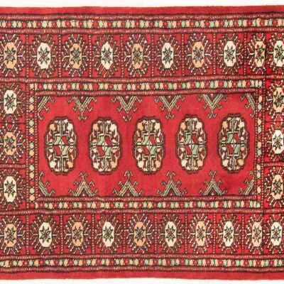 Pakistan Bukhara 91x65 alfombra anudada a mano 70x90 naranja patrón geométrico, pelo corto