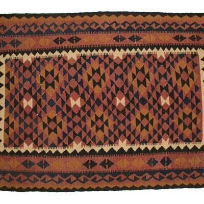 Afghan Maimana Kilim 257x158 Tappeto tessuto a mano 160x260 Orientale multicolore