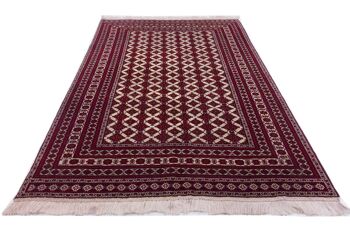 Tapis oriental afghan 275x194 tapis noué main 190x280 motif géométrique rouge 2