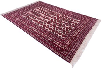 Tapis oriental afghan 275x194 tapis noué main 190x280 motif géométrique rouge 4