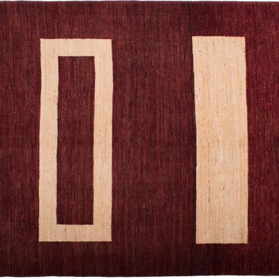 Afghan Modern Chobi Ziegler 194x153 tappeto annodato a mano 150x190 motivo geometrico rosso