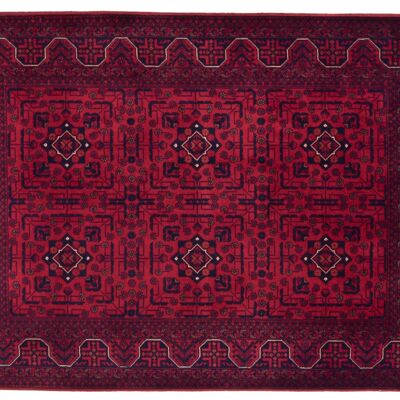 Tapis Afghan Belgique Khal Mohammadi 146x103 noué main 100x150 Marron Géométrique