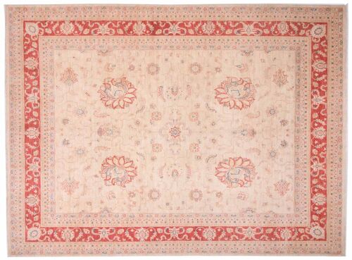 Afghan Feiner Chobi Ziegler 300x249 Handgeknüpft Teppich 250x300 Beige Blumenmuster