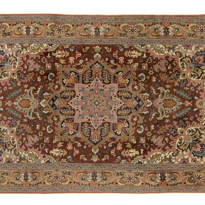 Tapis persan persan antique 306x197 tapis noué main 200x310 médaillon rouge, poil court