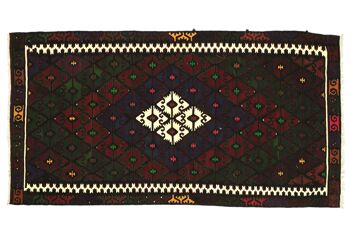 Tapis persan kilim 295x170 tissé main 170x300 motif géométrique multicolore 1