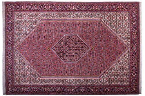 Perser Bidjar Zandjan 305x202 Handgeknüpft Teppich 200x310 Rot Geometrisch Muster