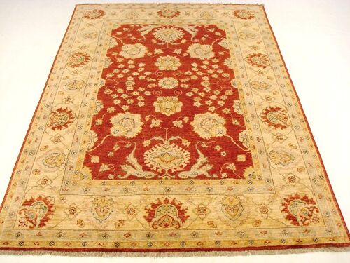 Afghan Chobi Ziegler 243x168 Handgeknüpft Teppich 170x240 Rot Orientalisch Kurzflor