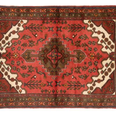 Persian Hamadan 138x100 hand-knotted carpet 100x140 multicolored medallion short pile