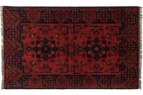 Afghan Khal Mohammadi 118x72 Handgeknüpft Teppich 70x120 Braun Geometrisch Muster