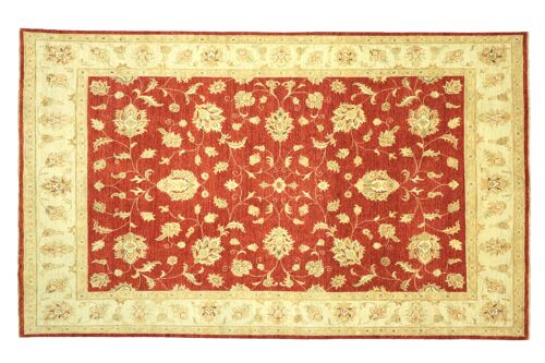 Afghan Chobi Ziegler 294x199 Handgeknüpft Teppich 200x290 Rot Floral Kurzflor Orient