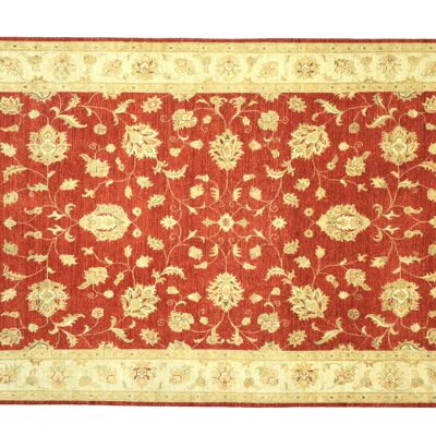Afghan Chobi Ziegler 294x199 Handgeknüpft Teppich 200x290 Rot Floral Kurzflor Orient