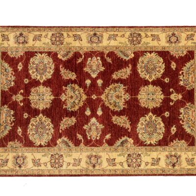 Afghan Chobi Ziegler 151x90 alfombra anudada a mano 90x150 patrón de flores rojas pelo corto