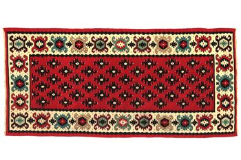 Tapis tissé main kilim turc 160x96 100x160 motif géométrique rouge artisanat 1