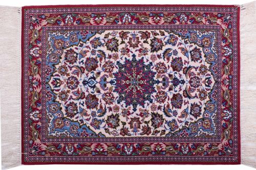 Perser Isfahan 97x71 Handgeknüpft Teppich 70x100 Mehrfarbig Orientalisch Kurzflor