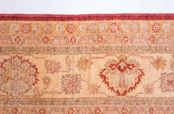 Tapis Afghan Feiner Chobi Ziegler 310x209 noué main 210x310 motif fleur rouge 5