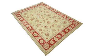 Afghan Chobi Ziegler 223x172 Tapis noué main 170x220 Beige Floral Short Pile Orient 4