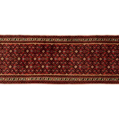 Tapis persan Hamadan 291x69 noué main 70x290 tapis de passage motif géométrique multicolore