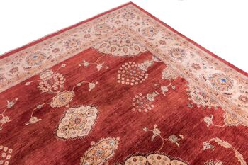 Tapis Afghan Feiner Chobi Ziegler 410x306 noué main 310x410 marron médaillon 3