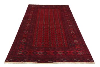 Tapis Afghan Mauri 290x200 noué main 200x290 Tapis Orient géométrique rouge à poils courts 2