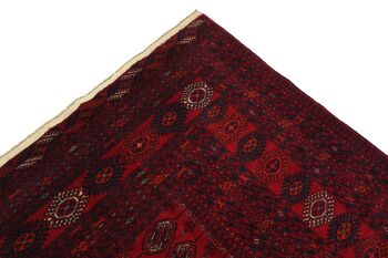 Tapis Afghan Mauri 290x200 noué main 200x290 Tapis Orient géométrique rouge à poils courts 5