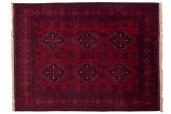 Tapis Afghan Belgique Khal Mohammadi 199x152 noué main 150x200 marron géométrique 1