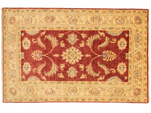 Afghan Chobi Ziegler 185x121 Handgeknüpft Teppich 120x190 Rot Geometrisch Muster