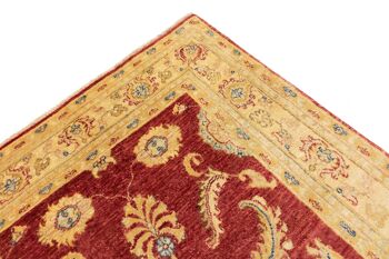 Tapis Afghan Chobi Ziegler 185x121 noué main 120x190 motif géométrique rouge 5