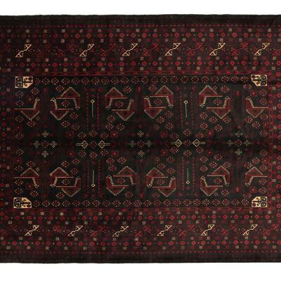 Afghan Beloutsch 270x205 alfombra anudada a mano 210x270 negro geométrico de pelo corto