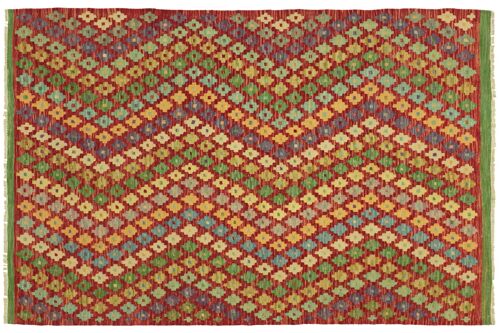 Afghan Maimana Kelim Bunt 182x148 Handgewebt Teppich 150x180 Handarbeit Orient Zimmer