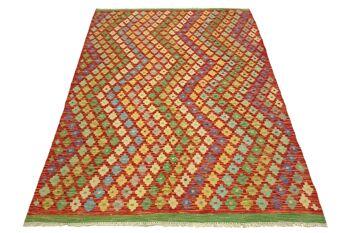 Afghan Maimana Kilim coloré 182x148 tapis tissé à la main 150x180 travail manuel salle d'Orient 2