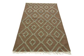 Tapis Kilim 180x120 tissé main 120x180 marron motif géométrique travail manuel Orient 2