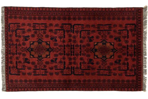 Afghan Khal Mohammadi 121x73 Handgeknüpft Teppich 70x120 Braun Geometrisch Muster