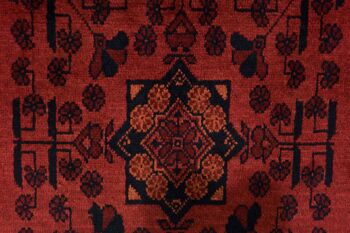Tapis Afghan Khal Mohammadi 121x73 noué main 70x120 motif géométrique marron 4