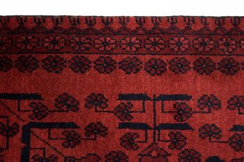 Tapis Afghan Khal Mohammadi 121x73 noué main 70x120 motif géométrique marron 5