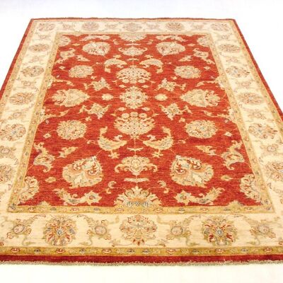 Afghan Chobi Ziegler 237x177 tappeto annodato a mano 180x240 motivo floreale rosso pelo corto