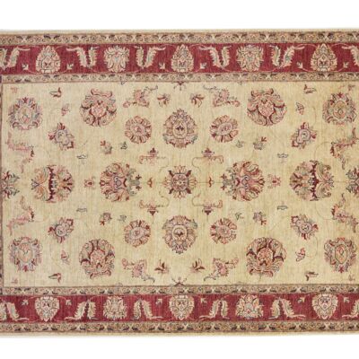 Afghan Chobi Ziegler 269x180 Handgeknüpft Teppich 180x270 Beige Orientalisch Kurzflor