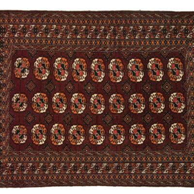 Caucasus Bukhara 180x132 alfombra anudada a mano 130x180 patrón geométrico rojo, pelo corto