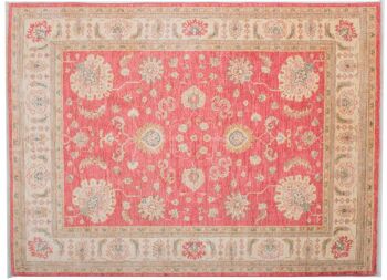 Tapis Afghan Feiner Chobi Ziegler 199x146 noué main 150x200 motif fleur beige 1