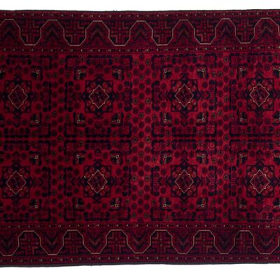Afghan Belgique Khal Mohammadi 145x97 alfombra anudada a mano 100x150 rojo geométrico