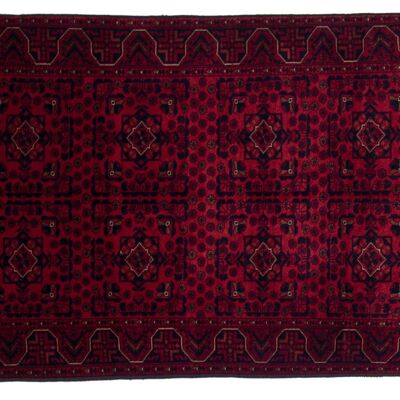 Afghan Belgique Khal Mohammadi 145x97 Handgeknüpft Teppich 100x150 Rot Geometrisch