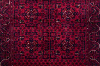 Tapis Afghan Belgique Khal Mohammadi 145x97 noué main 100x150 rouge géométrique 5