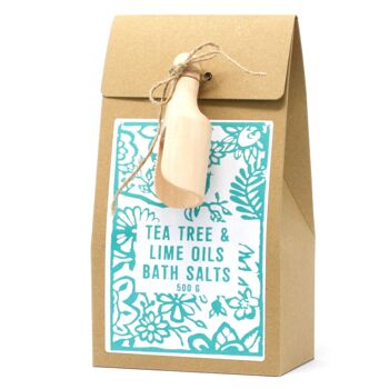 500g Sels de bain de l'Himalaya - Tea Tree & Lime - Pack de 3 1