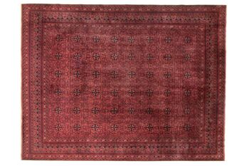 Tapis Afghan Belgique Khal Mohammadi 400x303 noué main 300x400 rouge géométrique 1