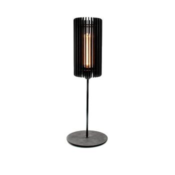 Lampe de chevet Tubo - Bois naturel - noir mat - Assemblé 1