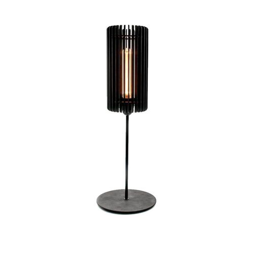 Tubo Nachtkastlampje - Naturel hout - mat zwart - Niet geassembleerd - plat verpakt - Duurzame keuze 🌱