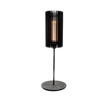 Lampe de table de chevet Tubo - Bois naturel - Noir mat - Non assemblé - Emballé à plat - Choix durable 1