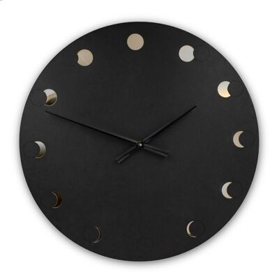 Eclipse Schwarze Uhr XL 60cm