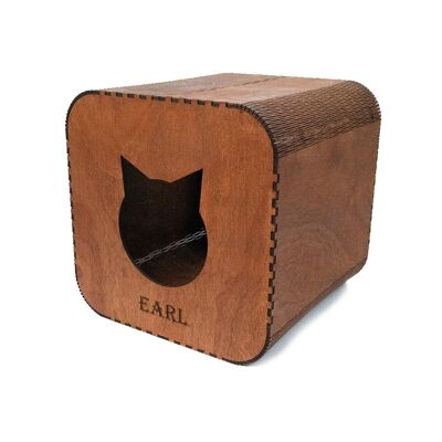 Casa de madera para gatos - Oscuro